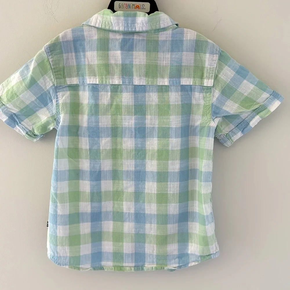 Nautica Kids Green and Blue Plaid Shirt size 4T